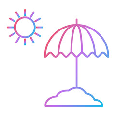 Sun Umbrella Icon Design