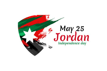 Obraz na płótnie Canvas May 25 Kingdom of Jordan Independence Day vector illustration. Suitable for greeting card, poster and banner.