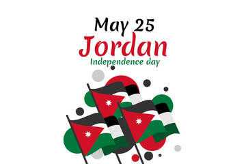 May 25 Kingdom of Jordan Independence Day vector illustration. Suitable for greeting card, poster and banner.
