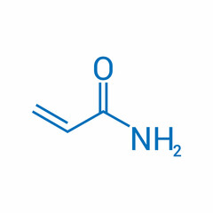 chemical structure of Acrylamide (acrylic amide) (C3H5NO)