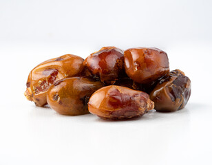 Close up date palm on white background. 
