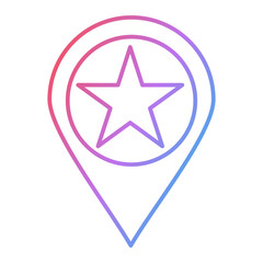 Starred Location Icon Design