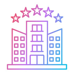 Five Star Hotel Icon Design