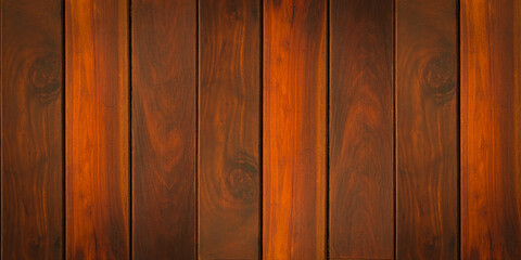 Naklejka premium Dark wood wall texture with natural pattern for background. brown wooden planks background 