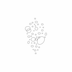 bubbles of fizzy water drink  vector isolated on white background. Doodle style