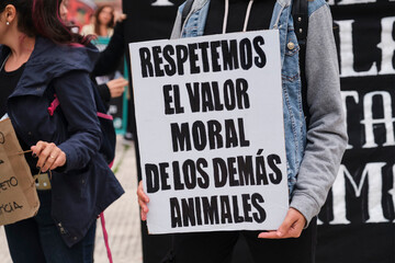 World Vegan Day; poster promoting the vegan movement and the animal rights
