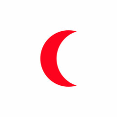 Isolated red crescent moon icon symbol on white background © Zizo