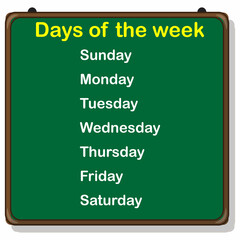 seven day of the week chart