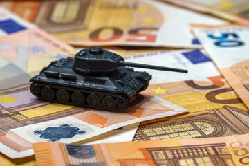 The concept of financing war and armaments.