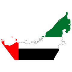 flag map united arab emirates vector illustration isolated on white background