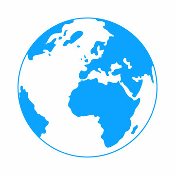 white and blue earth globe vector image illustration on white background