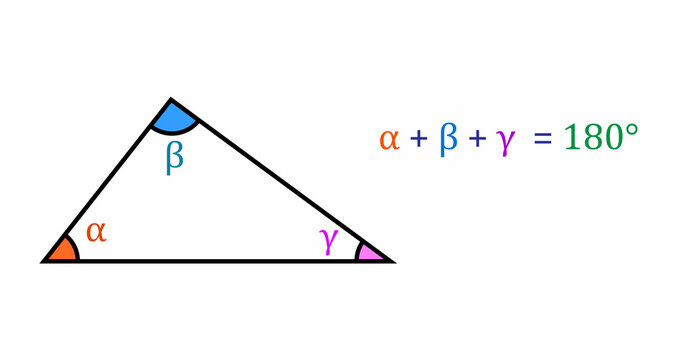sum of angles of a triangle measure 180 degrees
