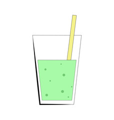 A glass of smoothies. Healthy eating. Simple vector illustration.