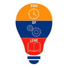 EOL - End of Line acronym. business concept background. vector illustration concept with keywords and icons. lettering illustration with icons for web banner, flyer, landing pag