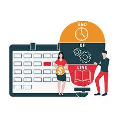 EOL - End of Line acronym. business concept background. vector illustration concept with keywords and icons. lettering illustration with icons for web banner, flyer, landing pag