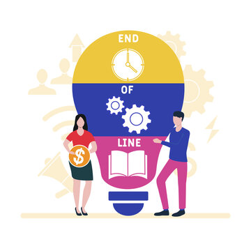 EOL - End of Line acronym. business concept background. vector illustration concept with keywords and icons. lettering illustration with icons for web banner, flyer, landing pag