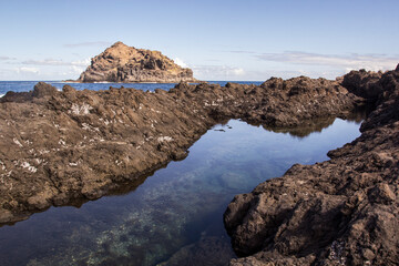 Fototapeta na wymiar The view of natural pools in Garachico. Tenerife, Canary Islands, Spain.