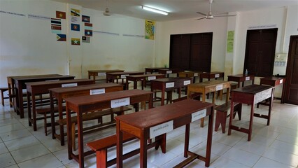 classroom in the school no people