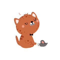 Cute kitten baby illustration