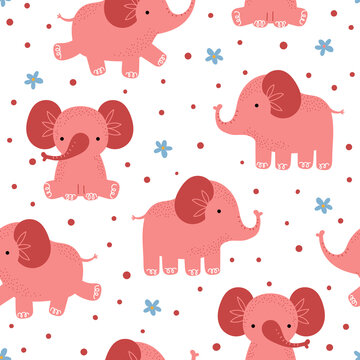 Pink Baby Elephant Background