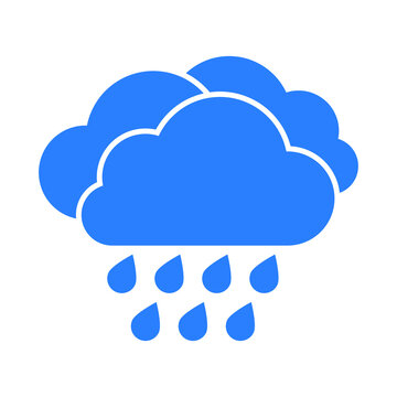 Rain icon in trendy flat style isolated on background. Cloud rain symbol for your web site design, logo, app, UI. Modern forecast storm sign.