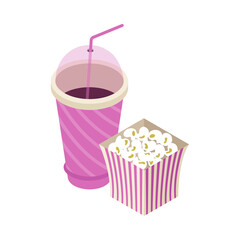 Popcorn Isometric Icon