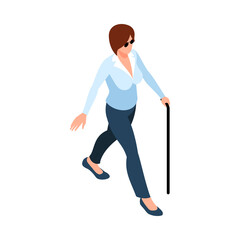 Fototapeta premium Blind Woman Illustration