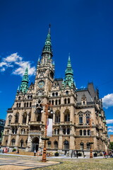 Fototapeta premium liberec, tschechien - rathaus am marktplatz