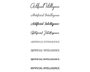 Artificial intelligence in the creative and unique  with diffrent lettering style	