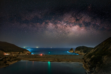 Milky Way over the famous east dam, Hong Kong