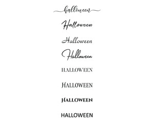 halloween in the creative and unique  with diffrent lettering style	
