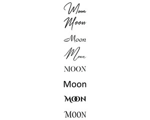 moon in the creative and unique  with diffrent lettering style	