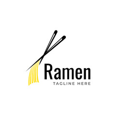 Ramen logo with Japanese text that is interpreted as Ramen, Japanese food Ramen, Vector Logo Template, Japanese restaurant, Ramen restaurant, food icon, design flat illustration