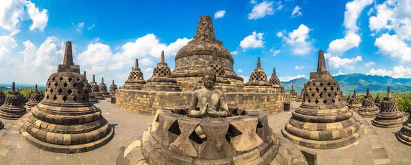 Borobudur temple Java - obrazy, fototapety, plakaty