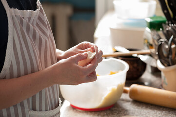 Preparation of traditional Ukrainian dishes. The process of hand molding dumplings at home.