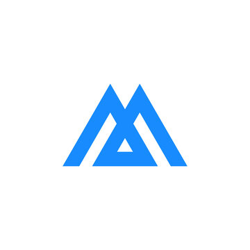Bold mountain logo design. Modern letter m icon vector illustration. 