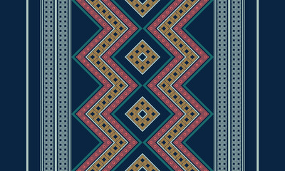 Geometric ethnic tribal seamless pattern. Traditional design for background, wallpaper, paper, packaging, fabric, clothing, wrapping, carpet, tile, decoration, vector illustration, embroidery style.