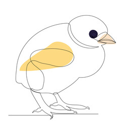 chicken drawing in one continuous line, sketch, vector