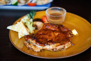 A crispy and delicious western meal, pan-fried chicken chop