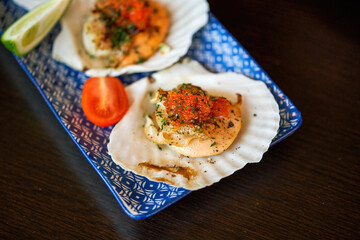 A delicious and delicious western dish, pan-fried scallops