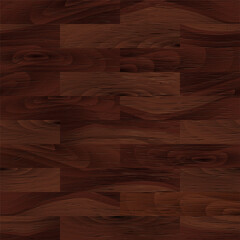 Realistic Dark Brown Wood textured seamless pattern. Wooden plank, board, natural brown floor or wall repeat texture. Vector print for design, flat interior, decor, photo background.