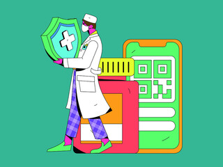 Doctor epidemic prevention and anti epidemic flat vector concept operation illustration
