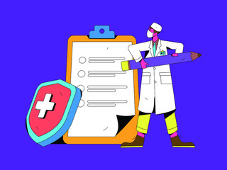 Doctor epidemic prevention and anti epidemic flat vector concept operation illustration
