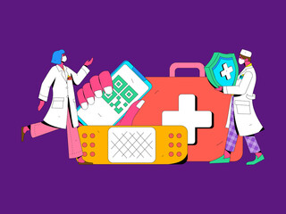Doctor epidemic prevention and anti epidemic flat vector concept operation illustration
