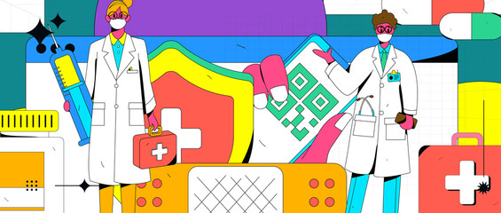 Doctor epidemic prevention and anti epidemic flat vector concept operation illustration
