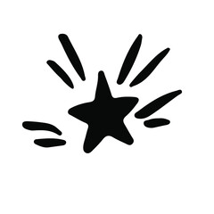 Star sketch icon. Hand drawn sparkle vector symbol