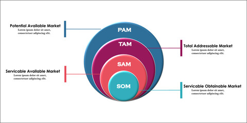 TAM SAM SOM Analysis for Market Evaluation - obrazy, fototapety, plakaty