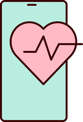 Cardiogram outline color icon