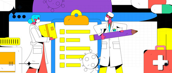Doctor epidemic prevention and anti epidemic flat vector concept operation illustration
