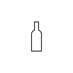 Monochrome outline sign suitable for web sites, books, banners, stores, advertisements. Editable stroke. Line icon of bottle